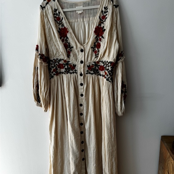 Anthropologie Gracie Embroidered Peasant Dress by Maeve - Picture 3 of 5